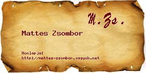 Mattes Zsombor névjegykártya